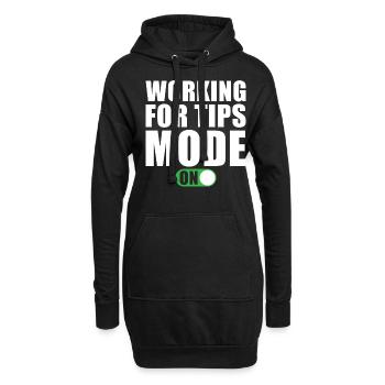 Arbeiten Für Trinkgeld Modus Ein - Hoodie-Kleid - Schwarz - Vorne