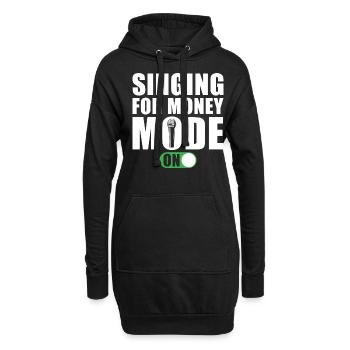 Sängerin Singen Sagen Singen Für Geld Modus Ein - Hoodie-Kleid - Schwarz - Vorne