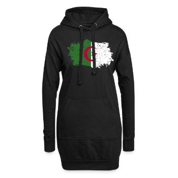 Algerien Flagge Grunge Algerien Fahne - Hoodie-Kleid - Schwarz - Vorne