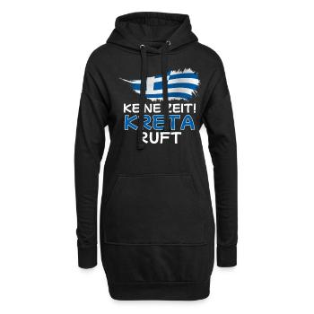 Keine Zeit Kreta ruft Griechenland Urlaub - Hoodie-Kleid - Schwarz - Vorne