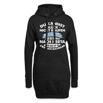 Kreta Glück Griechenland Urlaub - Hoodie-Kleid - Schwarz - Vorne