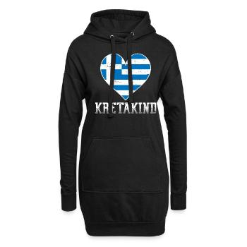 Kretakind Griechenland Urlaub Kreta - Hoodie-Kleid - Schwarz - Vorne