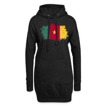 Cameroun Drapeau Grunge Cameroun Drapeau - Sweat-shirt à capuche long Femme - noir - Devant