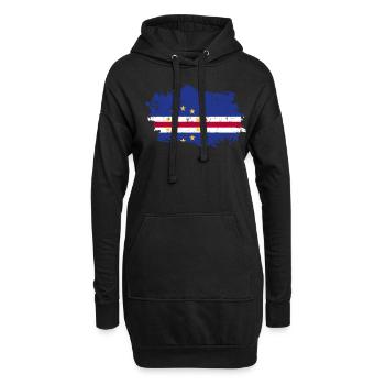 Kap Verde Flagge Grunge Kap Verde Fahne - Hoodie-Kleid - Schwarz - Vorne