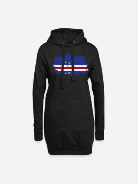 Kap Verde Flagge Grunge Kap Verde Fahne - Hoodie-Kleid - Schwarz