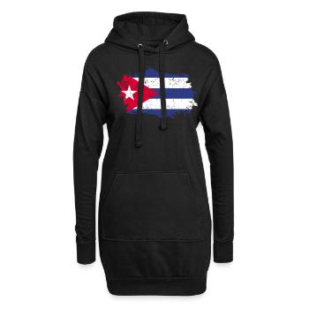 Kuba Flagge Grunge Kuba Fahne - Hoodie-Kleid - Schwarz - Vorne