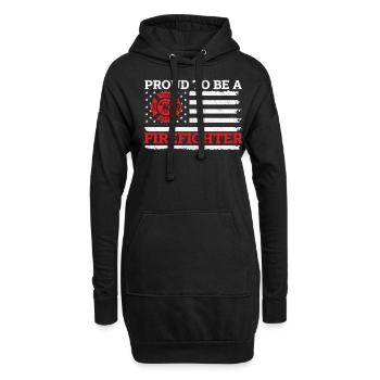 Sauvetage incendie - Fier d’être pompier - Sweat-shirt à capuche long Femme - noir - Devant