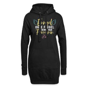 Friseurin - Hoodie-Kleid - Schwarz - Vorne