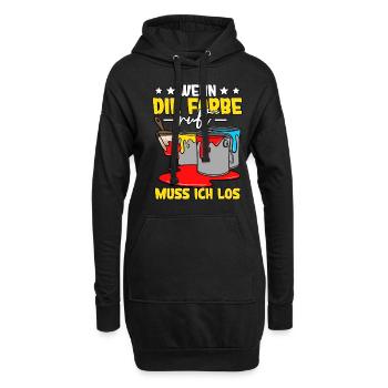 Maler - Hoodie-Kleid - Schwarz - Vorne