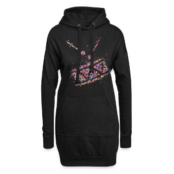 Trommel Trommler Karneval Konfetti 5. Jahreszeit - Hoodie-Kleid - Schwarz - Vorne