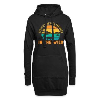 Safari Wildlife Zertifizierter Entdecker in der - Hoodie-Kleid - Schwarz - Vorne