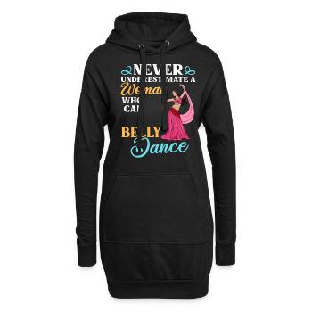 Danse du ventre Danse orientale Musique Danseur - Sweat-shirt à capuche long Femme - noir - Devant