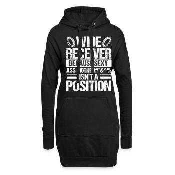 American Football Wide Receiver Gloves Player - Hoodie-Kleid - Schwarz - Vorne