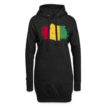 Drapeau de guinée Grunge Drapeau de Guinée - Sweat-shirt à capuche long Femme - noir - Devant