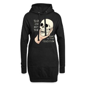 Hamlet Zitat "Sein oder Nichtsein" Design - Hoodie-Kleid - Schwarz - Vorne