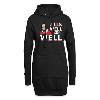 William Shakespeare « End well all good » design - Sweat-shirt à capuche long Femme - noir - Devant