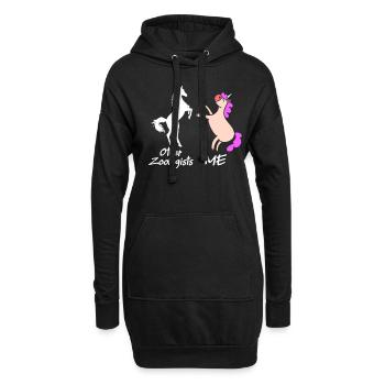 Zoologe Mythisches Einhorn Zootiere Zoologie - Hoodie-Kleid - Schwarz - Vorne