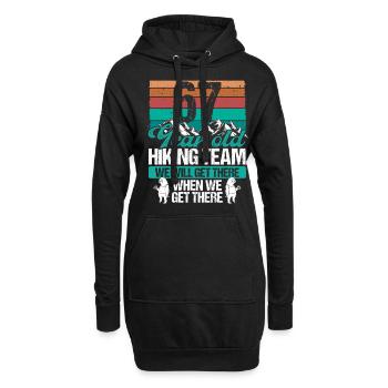 67 Birthday Sloth Hiking Mountains 67 Year Old - Hoodie-Kleid - Schwarz - Vorne