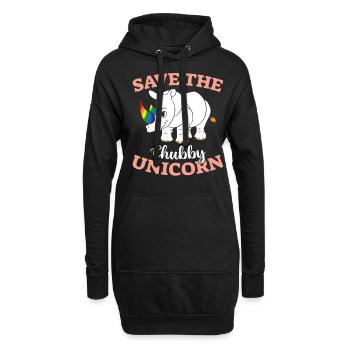 Animal Rights - Save The Chubby Unicorns - Hoodie-Kleid - Schwarz - Vorne