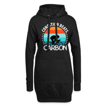 L’état bat le carbone - Sweat-shirt à capuche long Femme - noir - Devant