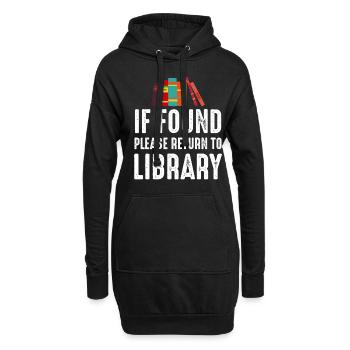 If Found Please Return to Library - Hoodie-Kleid - Schwarz - Vorne
