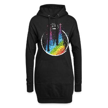 Köln Pride Kölner Dom Regenbogen Community - Hoodie-Kleid - Schwarz - Vorne