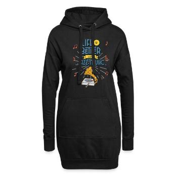 Life is better with jazz music - Sweat-shirt à capuche long Femme - noir - Devant