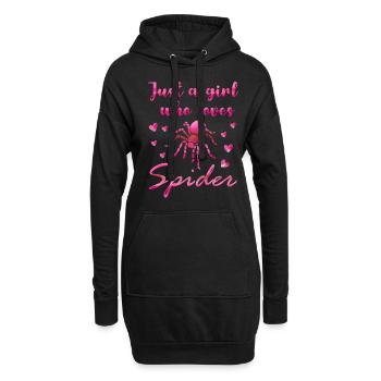 Vogelspinne Tarantula Terraristik Amphibie Spinne - Hoodie-Kleid - Schwarz - Vorne