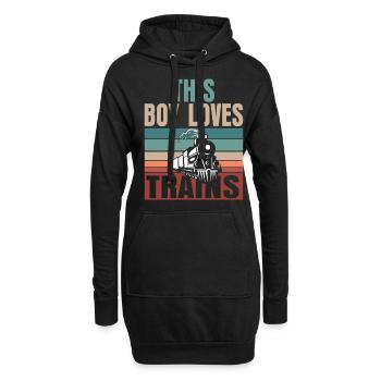 Ce garçon adore les locomotives de train! Cadeau enfant - Sweat-shirt à capuche long Femme - noir - Devant