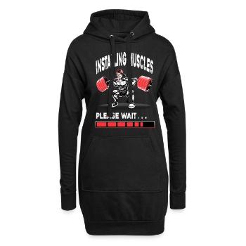 Culturiste Muscles Gym Fitness Training - Sweat-shirt à capuche long Femme - noir - Devant