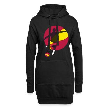 Fußball,Spanien - Hoodie-Kleid - Schwarz - Vorne