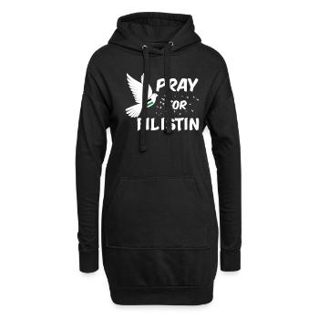 Palestine - Sweat-shirt à capuche long Femme - noir - Devant