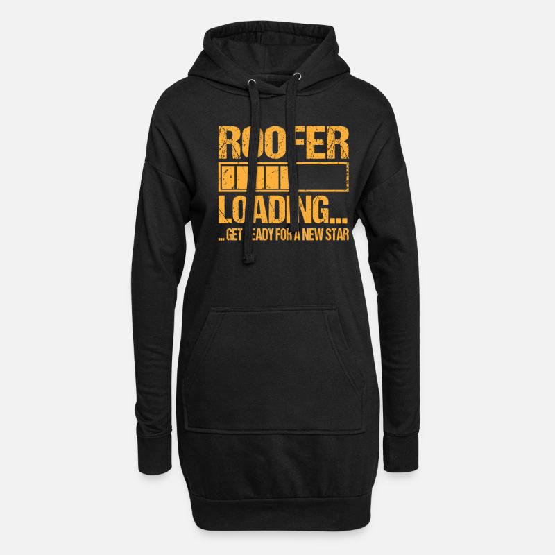 Dachdecker loading Dachdecker Ausbildung - Hoodie-Kleid - Schwarz
