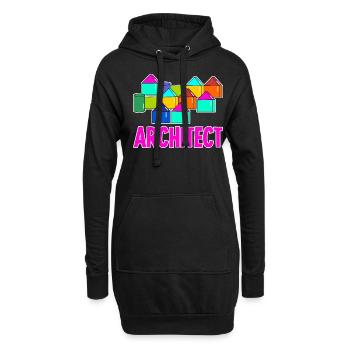 Architekt Bauklötze Bauklotz Architektur - Hoodie-Kleid - Schwarz - Vorne