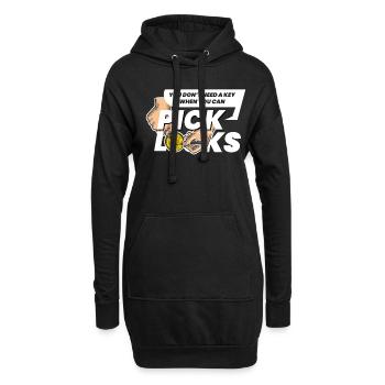 Pas besoin d’un sélecteur de verrouillage de clé - Sweat-shirt à capuche long Femme - noir - Devant