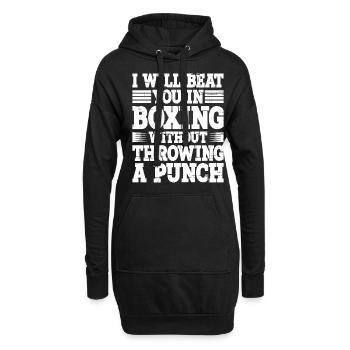 Vous battra en boxe sans lancer un coup de poing 2 - Sweat-shirt à capuche long Femme - noir - Devant