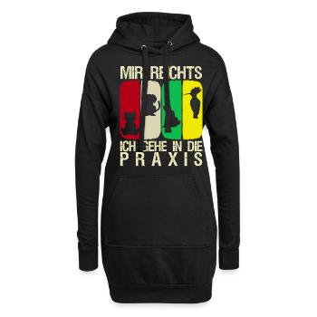 Tierarzt Tierärztin Retro Tierarztpraxis - Hoodie-Kleid - Schwarz - Vorne