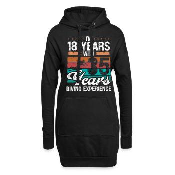 53 Idée d’anniversaire Plongée sous-marine Plongeur de 53 ans - Sweat-shirt à capuche long Femme - noir - Devant