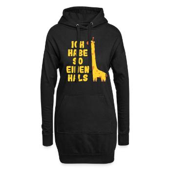 Ich Habe So Einen Hals Giraffen Tier Wortspiel - Hoodie-Kleid - Schwarz - Vorne