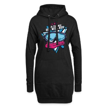 Skifahren Ski - Hoodie-Kleid - Schwarz - Vorne