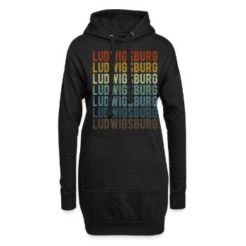 Ludwigsburg Stadt Retro Vintage - Hoodie-Kleid - Schwarz - Vorne