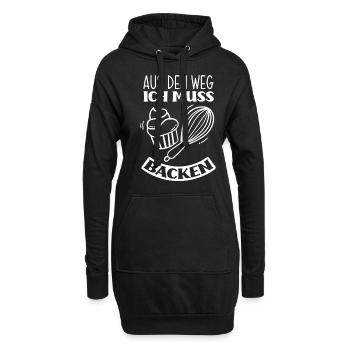 Aus Dem Weg Ich Muss Backen Lustiges Backen - Hoodie-Kleid - Schwarz - Vorne