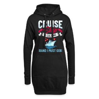 Kreuzfahrtschiff Reise Kreuzfahrt Kreuzfahrtreise - Hoodie-Kleid - Schwarz - Vorne
