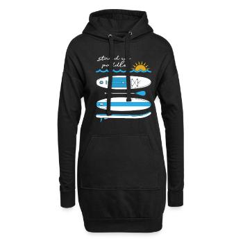 Stand Up Paddling - Hoodie-Kleid - Schwarz - Vorne