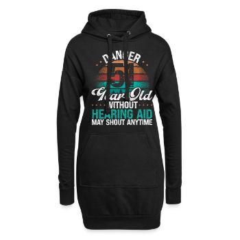 51 Idée d’anniversaire L’humour peut crier drôle 51 ans - Sweat-shirt à capuche long Femme - noir - Devant