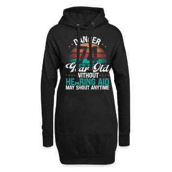 74 Idée d’anniversaire L’humour peut crier drôle 74 ans - Sweat-shirt à capuche long Femme - noir - Devant