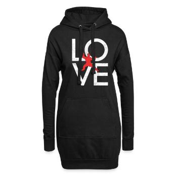 Kampfsport - Hoodie-Kleid - Schwarz - Vorne