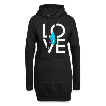 Snowboarden - Hoodie-Kleid - Schwarz - Vorne