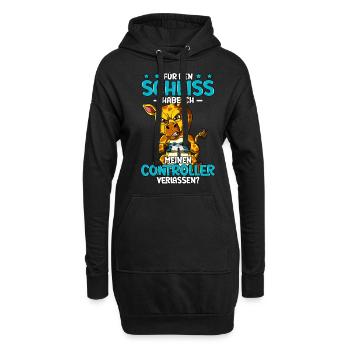 Zocken Gaming - Hoodie-Kleid - Schwarz - Vorne