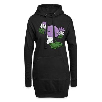 Genderqueer Pride Kawaii Axolotl Genderqueer Flagg - Sweat-shirt à capuche long Femme - noir - Devant